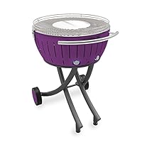  Lotusgrill LG-LI-600 Lotusgrill Edelstahl Stahl Kunststoff klein lila Balkon Camping Picknick ✔ rund ✔ tragbar rauchfrei ✔ stehend grillen ✔ Grillen mit Holzkohle ✔ für den Tisch 