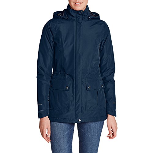 Eddie Bauer Women's Rainfoil Fleece-Lined Parka, Med Indigo S Eddie Bauer Women's Rainfoil Fleece-Lined Parka, Med Indigo S