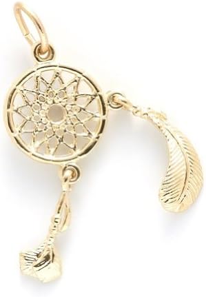 10k Yellow Gold Dreamcatcher Charm, Charms for Bracelets and Necklaces