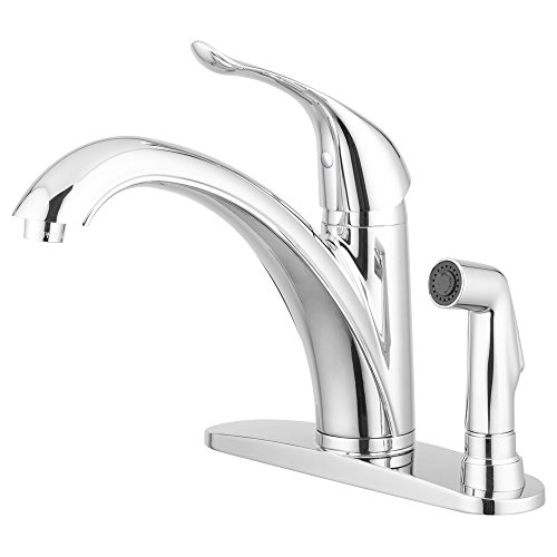 Medina Kitchen Faucet (Chrome) by Pacific Bay - This Beautiful Upgrade Features a Single Lever, Arc Spout and a Side Sprayer - Thumbnail 5