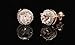 NYC Sterling Women Rose Gold Plated Cubic Zirconia Round Simulated Morganite Halo Stud Earring (Round)