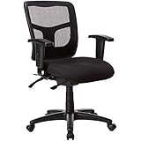 Lorell  Managerial Mid-Back Chair,25-1/4"x23-1/2"x35"-41-3/10",BK