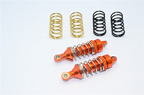 Traxxas 1/16 Mini E-Revo, Mini Slash, Mini Summit Upgrade Parts Aluminum Front/Rear Adjustable Spring Damper (1.2mm,1.3mm & 1.4mm Coil Springs) With Aluminum Ball Ends - 1Pr Set Orange