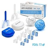 Dorooz Anti Snoring Devices Set - Snoring Solution - Snore Stopper Set - 2 Anti Snoring Mouthpiece | Sleep Mouth Guard - 8 Silicone Nasal Dilators | Snoring Nose Vents - Stop Snoring Devices