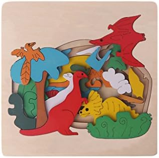 NDJK Jigsaw Puzzle Wooden Cartoon Multilayer Educational Toy for Kids &amp; Children(Dinosaur)