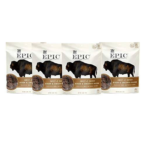 Epic Jerky Bites, 100 Natural, Bison, Bacon, Chia, 2.5 ounce, 4 Count