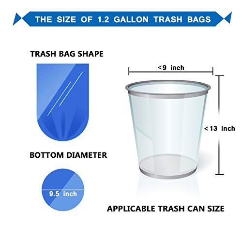 1.2 gallon trash can liners,small clear garbage Bag 200,Extra Strong 1 2 Gal Trash Bag,Fit 4.5-6 liters trash Bin Liners for Home Office bathroom bedroom(clear)
