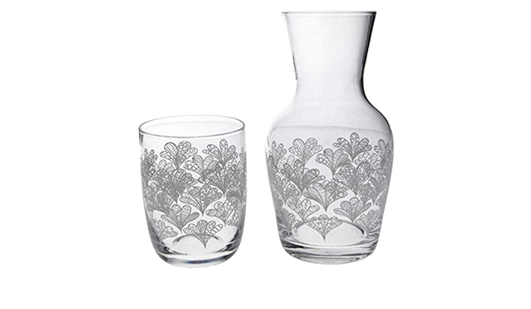 Jarra de agua con vaso de cristal para mesita de noche, color ...