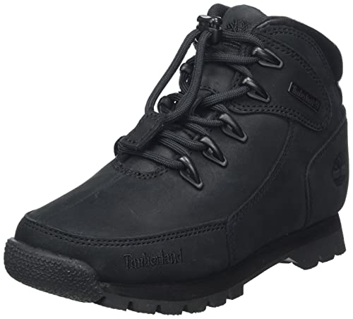 Timberland Euro Rock, Stivali Unisex - Bambini e ragazzi, Nero (Black Nubuck), 22 EU