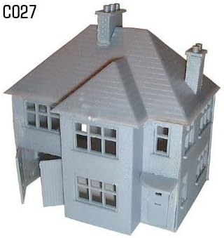 Dapol Model Railway Detached House Plastic Kit - OO Gauge 1/76, White and Red, 1:76 - Image 3