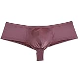 Men's Elastic Spandex Thong Boxer Shiny Boxers Briefs Guys Pants Sexy Men Pouch Underwear Coffee XL