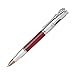 X2 Depot Brass/Rosewood Bullet Shaped Ballpoint Pen with Rifle Design Clip, Satin Chrome
