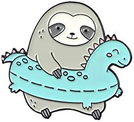 Wimagic 1x Cartoon Creativity Brooch Cute Sloth Animal Brooch Pins Rhinestone Corsage Scarves Shawl Clip Badge Clothes Accessories Jewelry Birthday Gift (Blue)