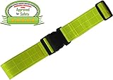 Army Reflective Belt - Military - Made from Reflective Strips for Running Jogging Cycling Walking Biking. Lightweight nylon easily adjustable Fits Comfortably Over Sports Gear and Clothing. Yellow Safety Reflective Band.