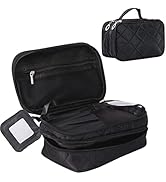 Small Cosmetic Bag,MRSP Portable Cute 2 Layer Travel Makeup Bag for Women and girls Makeup Brush ...