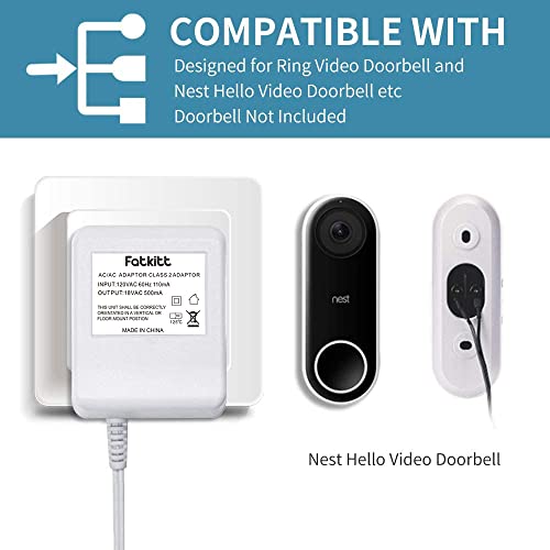 FATKITT 18V Doorbell Transformer, Power Supply Adapter Compatible with