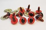 Sassy Bears 12mm Red Cat Reptile Safety Eyes for Bear, Doll, Puppet, Plush Animal and Craft - 10 Pairs