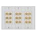 BATIGE 3-Gang 9 Speakers Home Theater Wall Plate Audio Distribution Outlet Panel Copper 18 Banana Plug Binding Post Connector Insert Jack Coupler