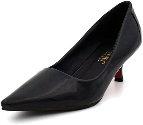 Jinsuimei Women's Black Patent Leather Pointed Toe Dress Pumps Classic for Business/Casual/Office