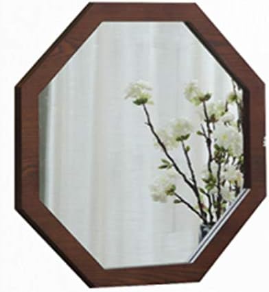 Led ミラー 化粧鏡 木製の壁掛け八角形の鏡化粧浴室鏡創造的な北欧の装飾金具壁鏡 化粧鏡 鏡 壁掛け 人気 おすすめ 40 6cm サイズ