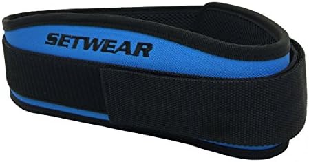 Fitness Belt for Weightlifting,Olympic Lifting, Powerlifting, Squats, Deadlift - Setwear Belt- Adjustable W/ Back Support- Men & Women - Crossfit Workout Gear (Blue, S/M: 24"-36")