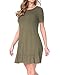 LAINAB Womens Summer Short Sleeve Pocket Draped Loose Swing Casual T Shirt Dress