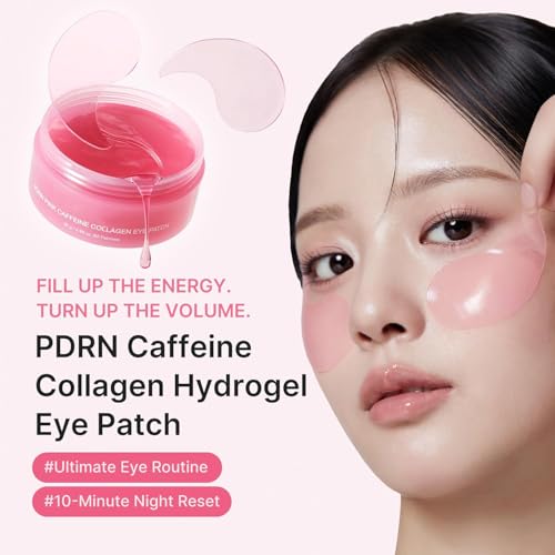 PDRN Caffeine Collagen Eye Patch | Gel Eye Patches for the appearance of Dark Circles, Undereye Bags | Firming, Age-Defying Care with Retinol, Collagen | Korean Skincare | 30 Pairs