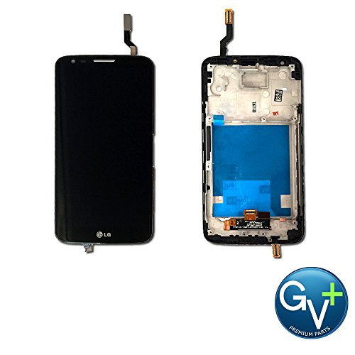 Group Vertical Replacement Complete Frame LCD Digitizer Assembly Compatible with LG G2 (Black) (D800, D801. LS980) (GV+ Performance)