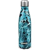 cicike Stainless Steel Insulated Water Bottle for Women, Leak Proof and BPA Free, 17oz/500ml Drinking Double Walled Sport Water Bottle, Water Stay Cold 24 Hours and Hot 12 (Blue Marble)
