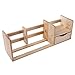 Natural Unfinished Wood Desktop Bookshelf & Organizer Caddy / Storage Shelf Rack w/ Drawer - MyGift