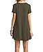 MOLERANI Women's Casual Plain Short Sleeve Simple T-Shirt Loose Dress Olive Brown M