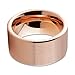 Tungsten Wedding Band Ring 12mm for Men Women Comfort Fit 18K Rose Gold Plated Plated Pipe Cut Flat Brushed Polished