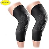 Lepfun A7000 Crash Proof Basketball Knee Pads with Antislip Honeycomb Pads Support ，（1 Pair）Long Leg Sleeve Protector Gear