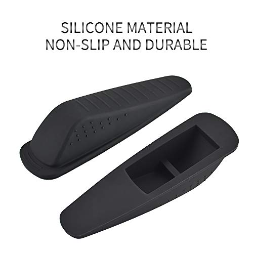 Rubber Door Stopper - Multi Surface Door Stop Wedge with Heavy Duty Design - Flexible and Non Scratching Door Holder (4 Pack, Black) - Thumbnail 2