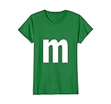 Womens Alphabet Letter M (lower case m) Shirt Small Kelly Green