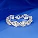 Miraculous Garden] Silver Plated Crystal Rhinestone Link Bracelet for Women Bridal Wedding Party Bridesmaid Prom Bracelet Jewelry