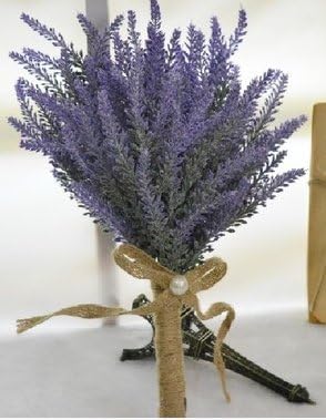 Amazon Woliwowa ナチュラル風 麻紐の 持ち手が かわいい ラベンダー 造花 ブーケ 並行輸入品 造花 オンライン通販