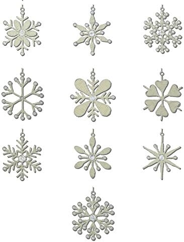 Toyinngg Handmade Snowflake Party Decorations Iron and Wool,10 Different Light Weight Hanging Christmas Tree Ornaments,4 Inches