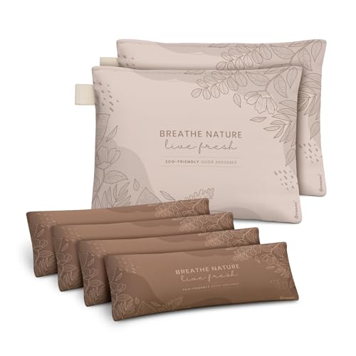 Roonin Activated Charcoal Odor Absorber - Bamboo Charcoal Air Purifying Bag - Activated Charcoal Bags Odor Absorber Packets - Home Deodorizer Odor Eliminator (6-pack)