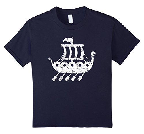 Kids Viking Boat T Shirt Valhalla Calling Ship Norse Mythology 8 Navy