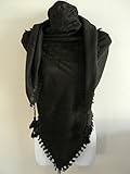 Solid Plain All Black Arab Shemagh Head Scarf Neck Wrap Cottton Palestine Arafat