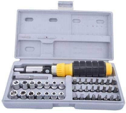 Nistha Multipurpose 41 in 1 Pcs Tool Kit Screwdriver Set, Screwdriver and Socket Set, Magnetic Flexible Extension Rod for Home/Driver Hardware Auto Car Repair Tools Kit.