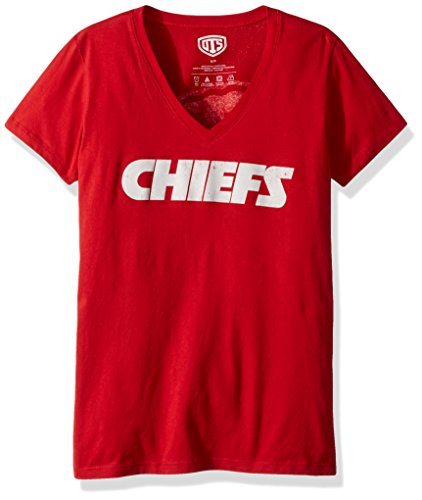 Nfl kansas city chiefs women s ots rival v-neck cb distressed tee…