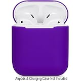 Compatible Airpods Case, Protective Ultra-Thin Soft Silicone Shockproof Non-Slip Protection Accessories Cover Case for Apple Airpods 2 & 1 Charging Case - Purple