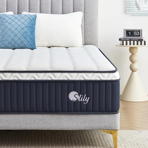 slily Oeko-tex Mattress 120 x 200 x 30 cm Thick Mattress with Independent Sprung Springs and Gel Memory Foam, H3 H4 Firm Breathable 7 Zones Comfort for Adults