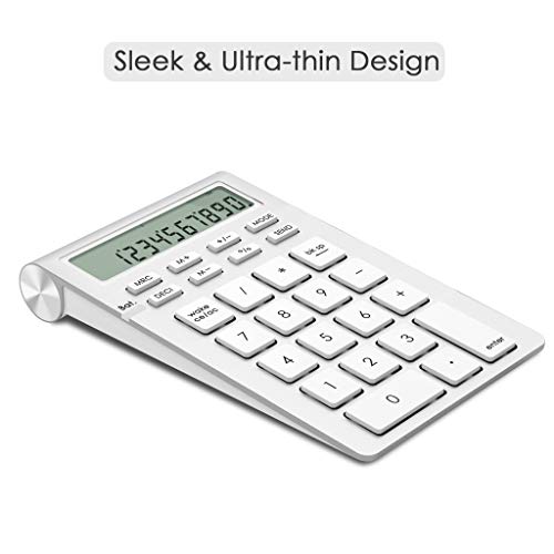 Cateck Wireless Bluetooth Numeric Smart Keypad with Calculator for iMac, MacBooks, PCs, Bluetooth Numeric keypad for Laptop, Wireless 10 Key Number pad for mac, Ten Key MacBook pro Calculator - Thumbnail 3