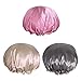 Microfiber Shower Cap Bath Cap - Shower Bonnet Designed for Women and Girls Waterproof Caps Reusable Double Layer Bath Accessories (3 Pack)