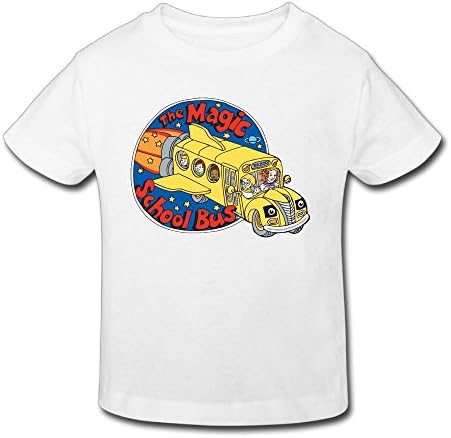 RoZikRA Child's The Magic School Bus T-Shirts for Boys &amp; Girls White 5-6 Toddler
