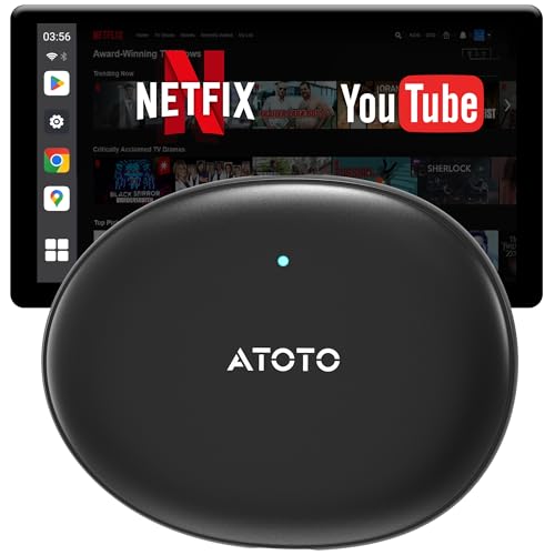 Magic AI Box Android Auto CarPlay, Wireless CarPlay Adapter, with Dual WiFi Stability, Bluetooth Lock, DriveChat Compatible with Youtube/Netflix (AD5)