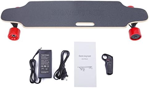 SHARPTECK Remote Control 4 Wheels Electric Skateboard Longboard LG Battery 2x600 watts Double Motor Skate Board with Wireless Remote - Board Rider Weight Up To 286 Lbs